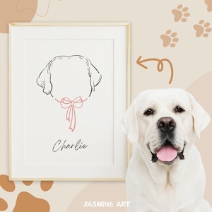 Ritratto di animale domestico - Contorni dell'orecchio, Orecchie di cane, Orecchie di gatto, Memoriale di animali domestici, Ritratto di cane, Ritratto di gatto personalizzato, Perdita di animali domestici, Regalo di animali domestici, Illustrazione di animali domestici