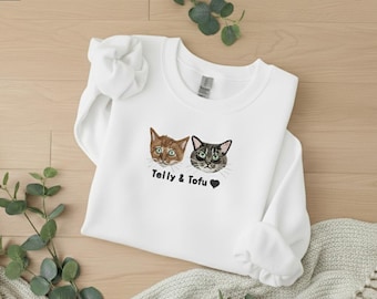 Custom Pet Face EMBROIDERY Sweatshirt, Personalized Dog Face Crewneck, Personalized Pet Sweatshirt, Pet Portrait Gift