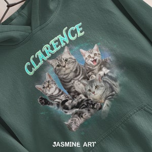 Custom Pet Photo Hoodie, Custom Vintage Bootleg Hoodie, Personalized Retro Hoodie, Custom Cat Shirt, 90's Retro Tee