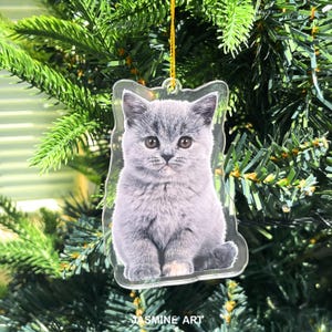 Personalized Pet Ornament From Photos,  Custom Dog Ornament, Cat Christmas Ornament Using Photo, Pet Portrait Gifts, Gifts for Pet Lovers