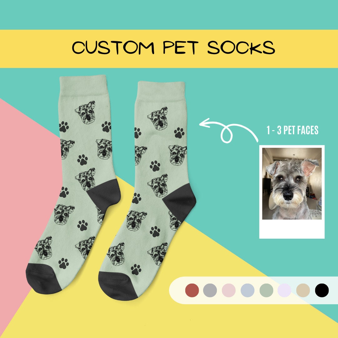Custom Pet Face Socks, Personalized Socks With Photo, Custom Dog Photo ...