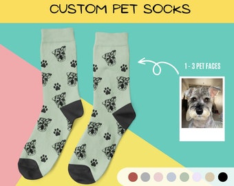 Calcetines de cara de mascota personalizados, calcetines personalizados con foto, calcetines de foto de perro personalizados, calcetines de foto de mascotas lindos, calcetines divertidos para mamá papá, calcetines de cara de perro