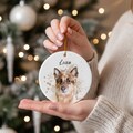 Custom Pet Portrait Ceramic Ornament by Using Pet Photos, Personalized Dog Christmas Keepsake, Pet Loss Remembrance Ornament product logo
