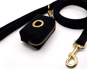 Das schicke Cord-Leine-Set - Noir