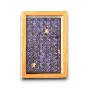 Origami Artwork Unique gift Origami Wall Art Geometric Blue Gold Modern Paper Art Handmade 3D Wall Decor Framed Abstract Table Gift Idea