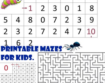 Mazes for kids,printable worksheets, Activities for Kids, Maze Game Printable, 75 Sheet Children's Activity Pack