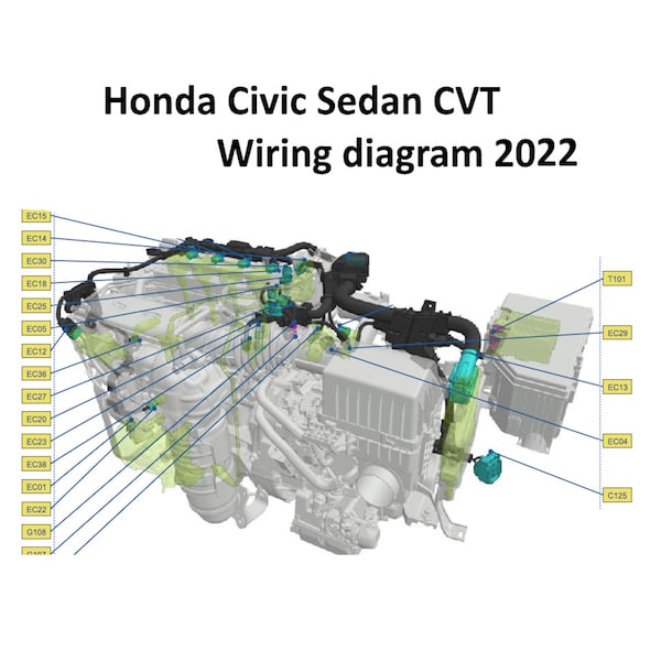 for Honda Civic Wiring Diagram 2022 11th Gen FE1 CVT Sedan