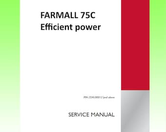 Workshop Service Manual For Case IH Farmall 75C