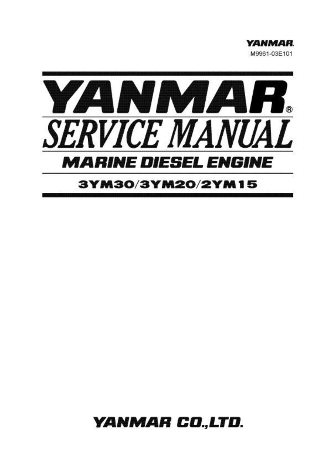 Yanmar 3YM30 3YM20 2YM15 Marine Diesel Engine Service Manual Etsy