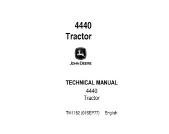 Tractor John Deere 4440 Technical Service Manual