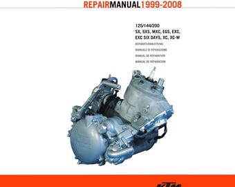 KTM 125 EXC / MXC / SX & 200 EXC / MXC / SX Workshop Repair Service Manual (1999-2005) – Paper Edition