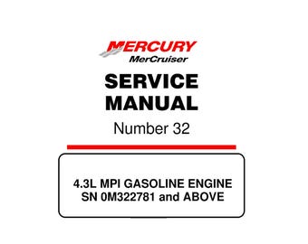 Workshop Service Manual for Mercury Mercruiser 4 3L MPI Engine
