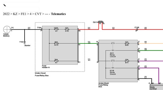 2022 Honda Civic FE1 Wiring Diagram 11th Gen CVT Sedan - Etsy