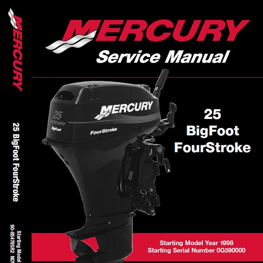 Mercury Outboard 25 HP Four Stroke Bigfoot Workshop Manual 1998 - Etsy
