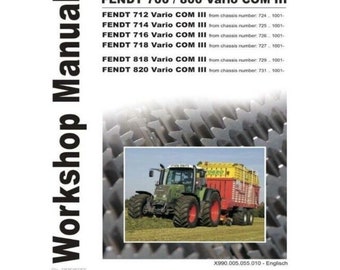 Workshop Service Manual for Fendt 818 820 Vario