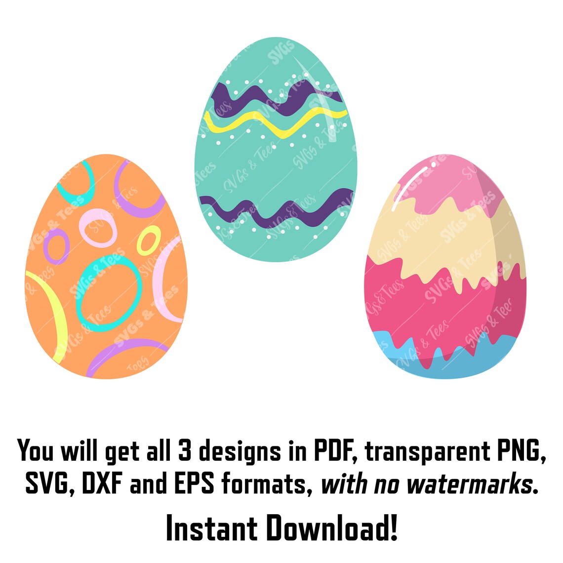 Easter Eggs SVG Files - Easter Egg PNG, Cut Files for Cricut ...