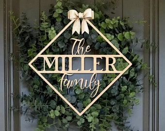 Front Door Sign | Front Door Decor | Holiday Door Hanger | Winter Sign | Monogram Door Hanger | Family Name Sign | Personalized Sign