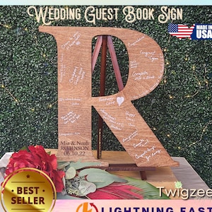 Custom Wedding Guest Book, Wedding Guest Book Alternative, Rustic Wedding, Wedding Initials, Wedding Gift, Wedding Décor, Wood Wedding Sign