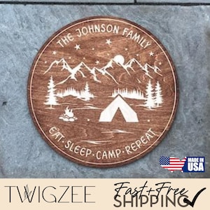 Camping Sign | Lake Gifts | Family Camp Site | Custom Wood Sign | Camping Decor | Gift For Him | Fathers Day | Made in USA