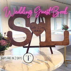 Custom Wedding Guest Book, Wedding Guest Book Alternative, Rustic Wedding, Wedding Initials, Wedding Gift, Wedding Décor, Wood Wedding Sign