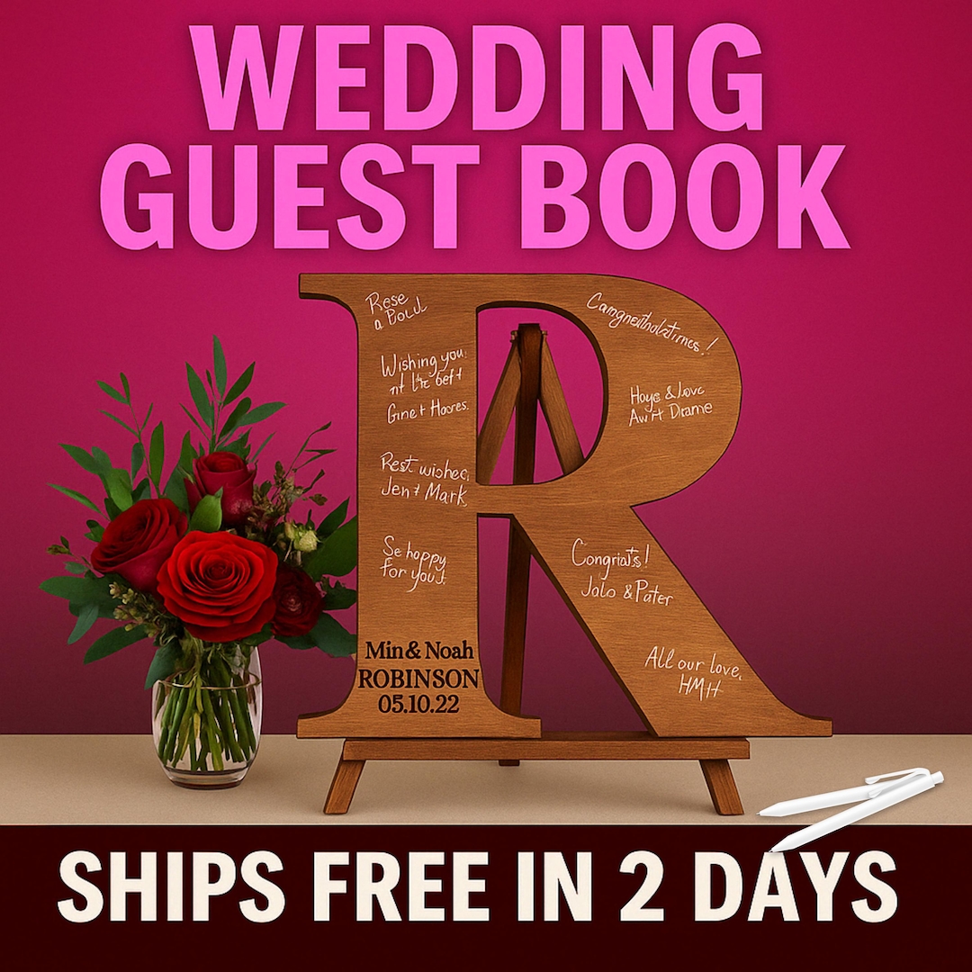 Custom Wedding Guest Book | Wooden Letter Guestbook | Unique Wedding ...