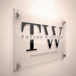 Personalized Business Acrylic Sign I  Clear Floating Sign I Business Logo Sign I Clear Business Logo Sign I Made in USA