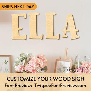 Custom Wood Baby Name Sign | Letter Wall Art | Kids Room Art | Wall Art for Nursery | Baby Name Sign | Kids Room Decor | Wooden Sign | USA