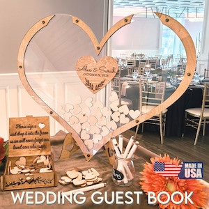 Custom Wedding Guest Book,  Heart Guest Book,  Wedding Guest Book Alternative, Rustic Wedding, Graduation Guest Book, Sweet 16 Guest Book