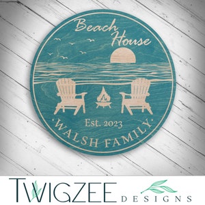Beach House Sign | Beach Gifts | Family Beach House | Custom Wood Sign | Beach House  Decor | Gift For Him | Made in USA