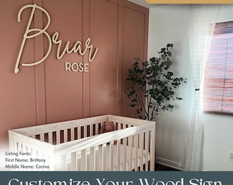 Custom Wood Baby Name Sign | Letter Wall Art | Kids Room Art | Wall Art for Nursery | Baby Name Sign | Kids Room Decor | Wooden Sign | USA