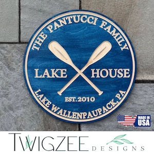 Lake House Sign | Lake Gifts | Family Lake House | Custom Wood Sign | Lakehouse Decor | Gift For Him | Lake Home Decorations | Made in USA