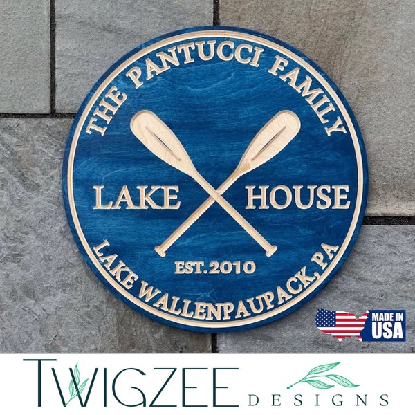 Lake House Sign | Lake Gifts | Family Lake House | Custom Wood Sign | Lakehouse Decor | Gift For Him | Lake Home Decorations | Made in USA