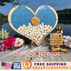 Custom Wedding Guest Book,  Heart Guest Book,  Wedding Guest Book Alternative, Rustic Wedding, Graduation Guest Book, Sweet 16 Guest Book
