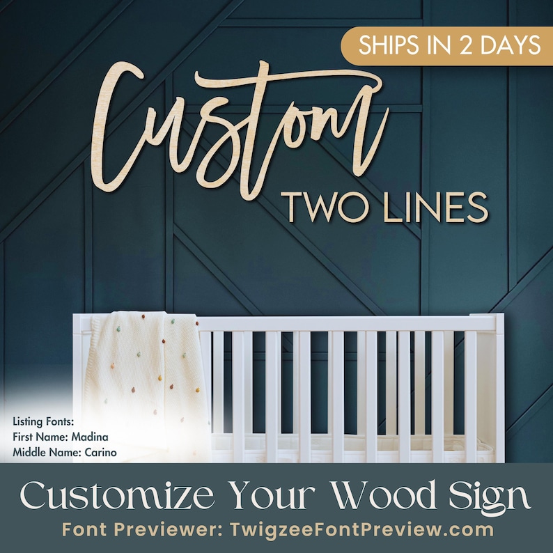 Custom Wood Baby Name Sign | Letter Wall Art | Kids Room Art | Wall Art for Nursery | Baby Name Sign | Kids Room Decor | Wooden Sign | USA 画像 1