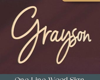 One Line Wood Baby Name Sign | Letter Wall Art | Kids Room Art | Wall Art for Nursery | Baby Name Sign | Kids Room Decor | Wooden Sign | USA