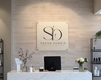 Custom Acrylic Business Logo Sign - Modern Floating Office Wall Sign - Personalized Sign for Storefronts, Studios, & Salons  - Made in USA
