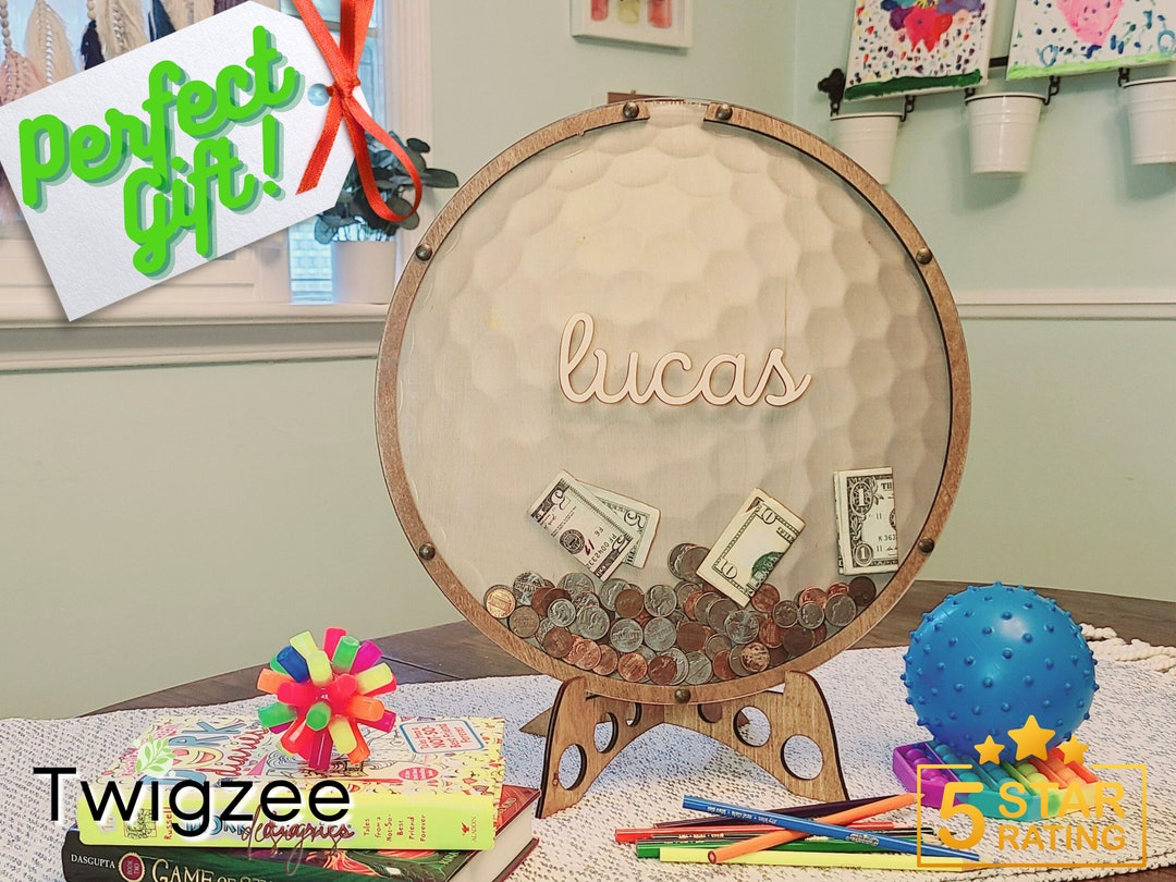 Personalized Piggy Bank, Sports Themed Piggy Bank, Golf Gift, Boys