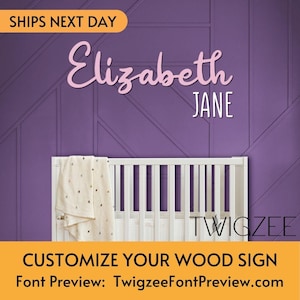 Custom Wood Baby Name Sign | Letter Wall Art | Kids Room Art | Wall Art for Nursery | Baby Name Sign | Kids Room Decor | Wooden Sign | USA