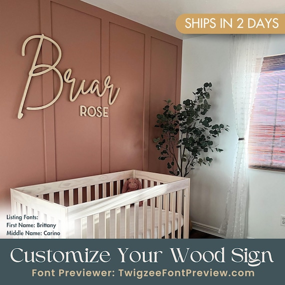 Custom Wood Baby Name Sign | Letter Wall Art | Kids Room Art | Wall Art for Nursery | Baby Name Sign | Kids Room Decor | Wooden Sign | USA
