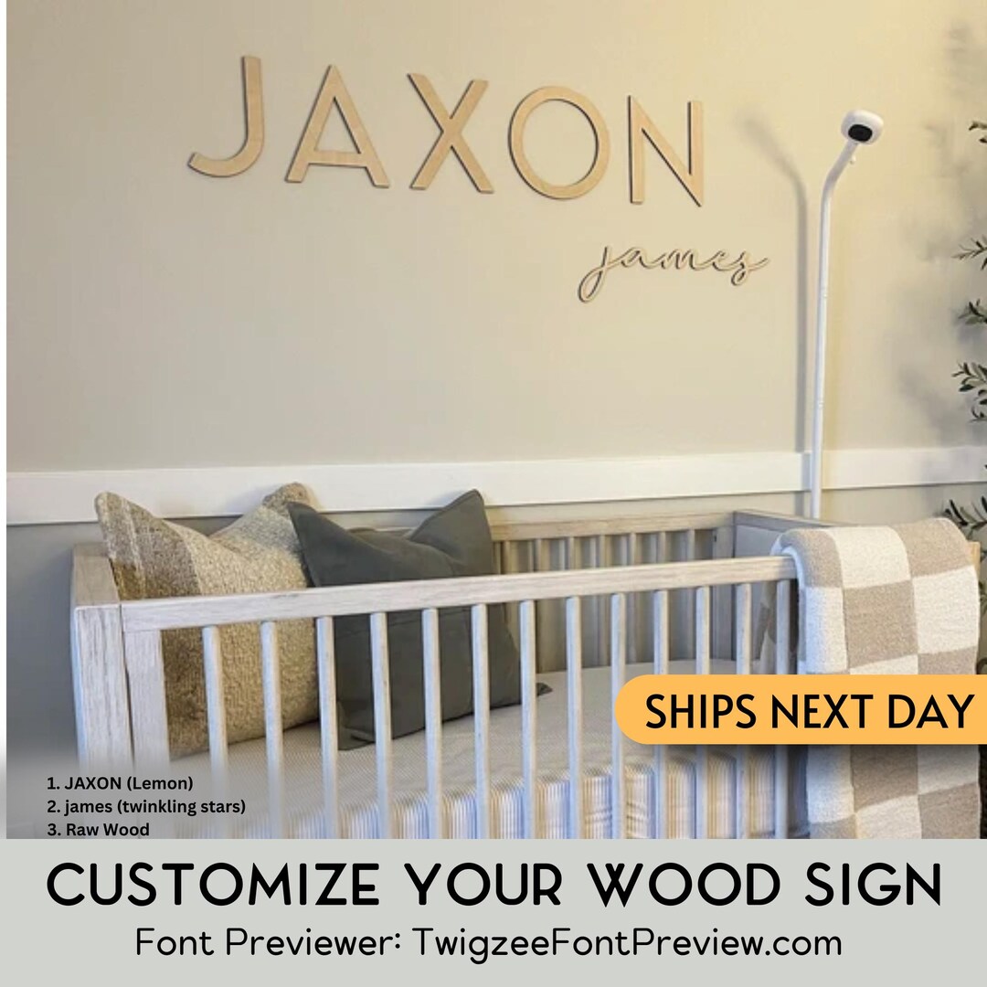 Custom Wood Baby Name Sign Letter Wall Art Kids Room Art Wall Art for
