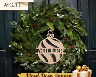 Front Door Sign | Front Door Decor | Holiday Door Hanger | Winter Sign | Monogram Door Hanger | Family Name Sign | Personalized Sign