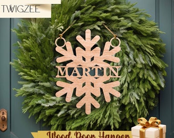 Front Door Sign | Front Door Decor | Holiday Door Hanger | Winter Sign | Monogram Door Hanger | Family Name Sign | Personalized Sign