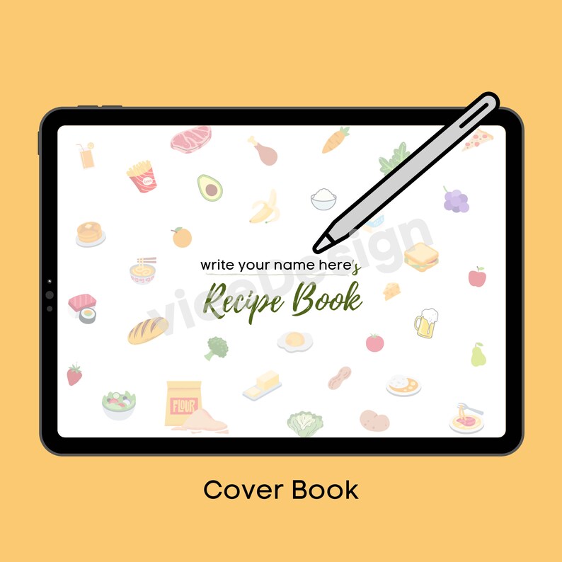 Printable Digital Recipe Book Template for Goodnotes Etsy