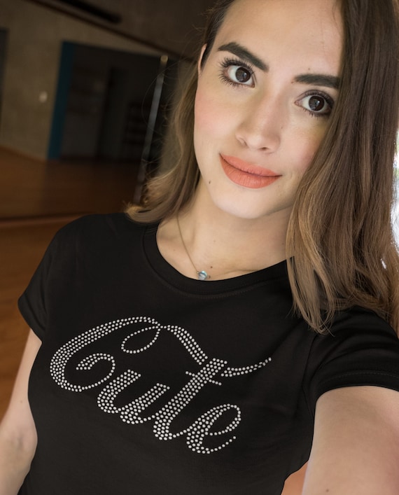Cute Rhinestone Women's Shirt Bling Tshirts - Etsy