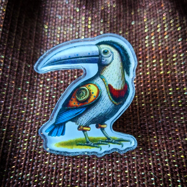 Steampunk Myr Toucan Pin