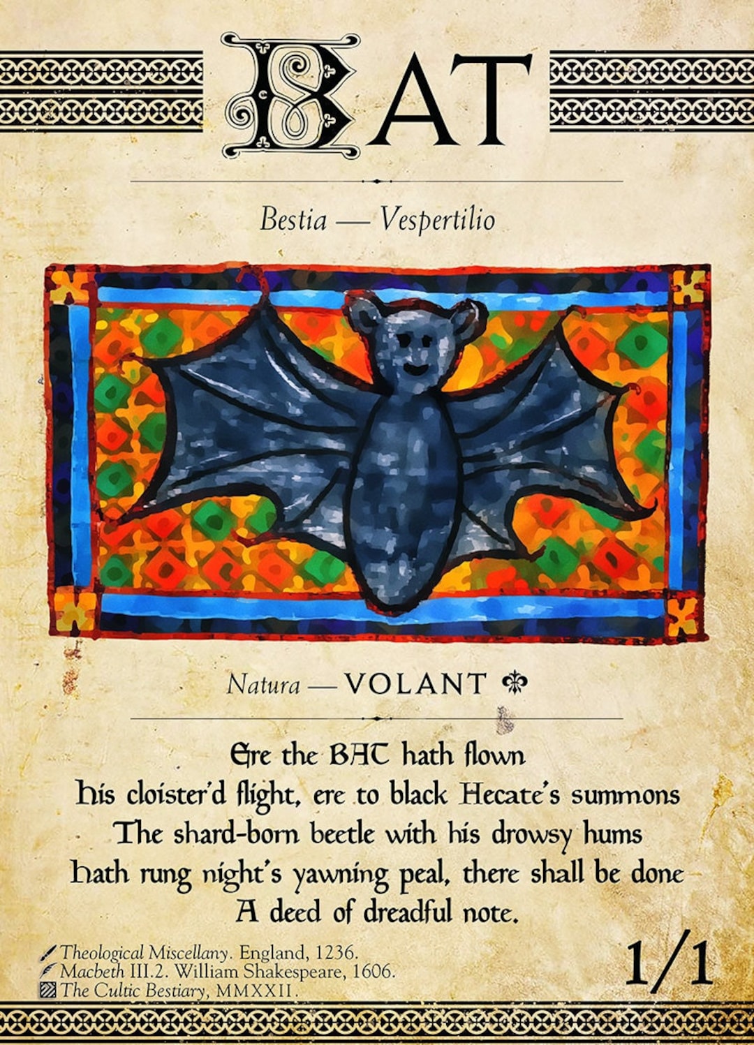 MTG Bestiary: Bat Token - Etsy