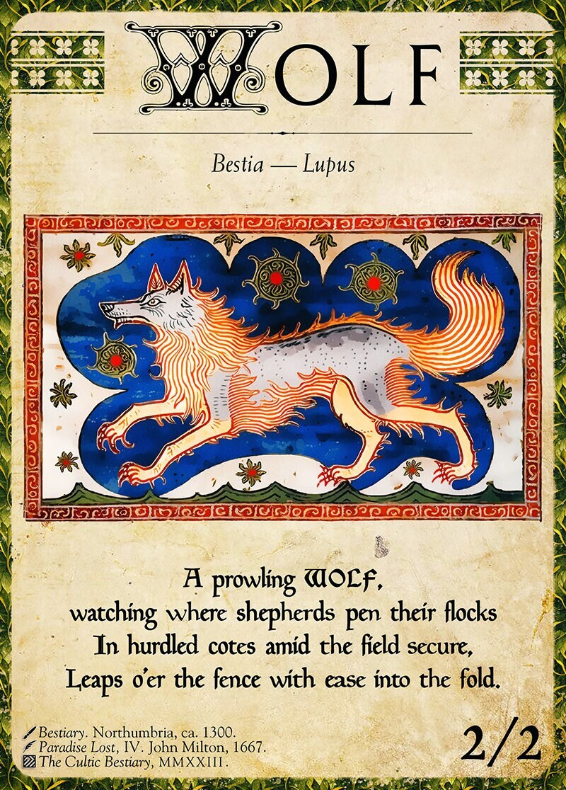 MTG Bestiary: G Wolf Token (astral Variant) - Etsy