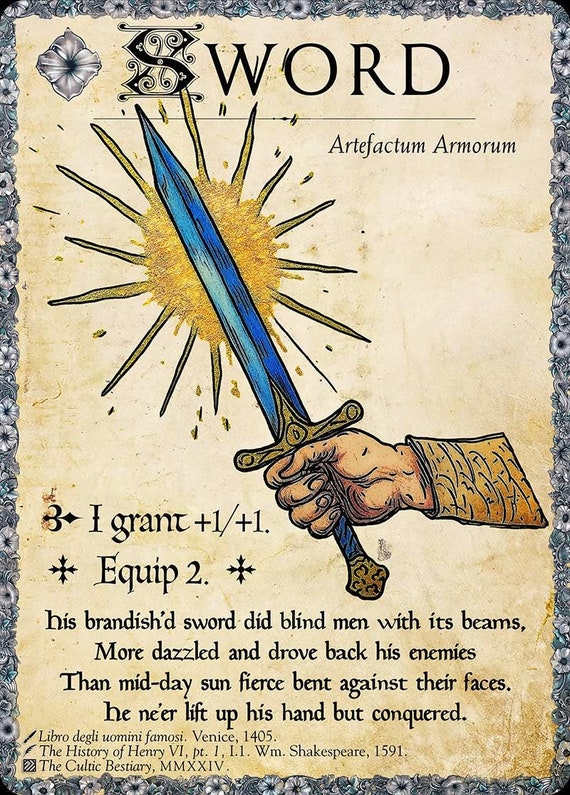 MTG Bestiary: Sword Equipment Token - Etsy