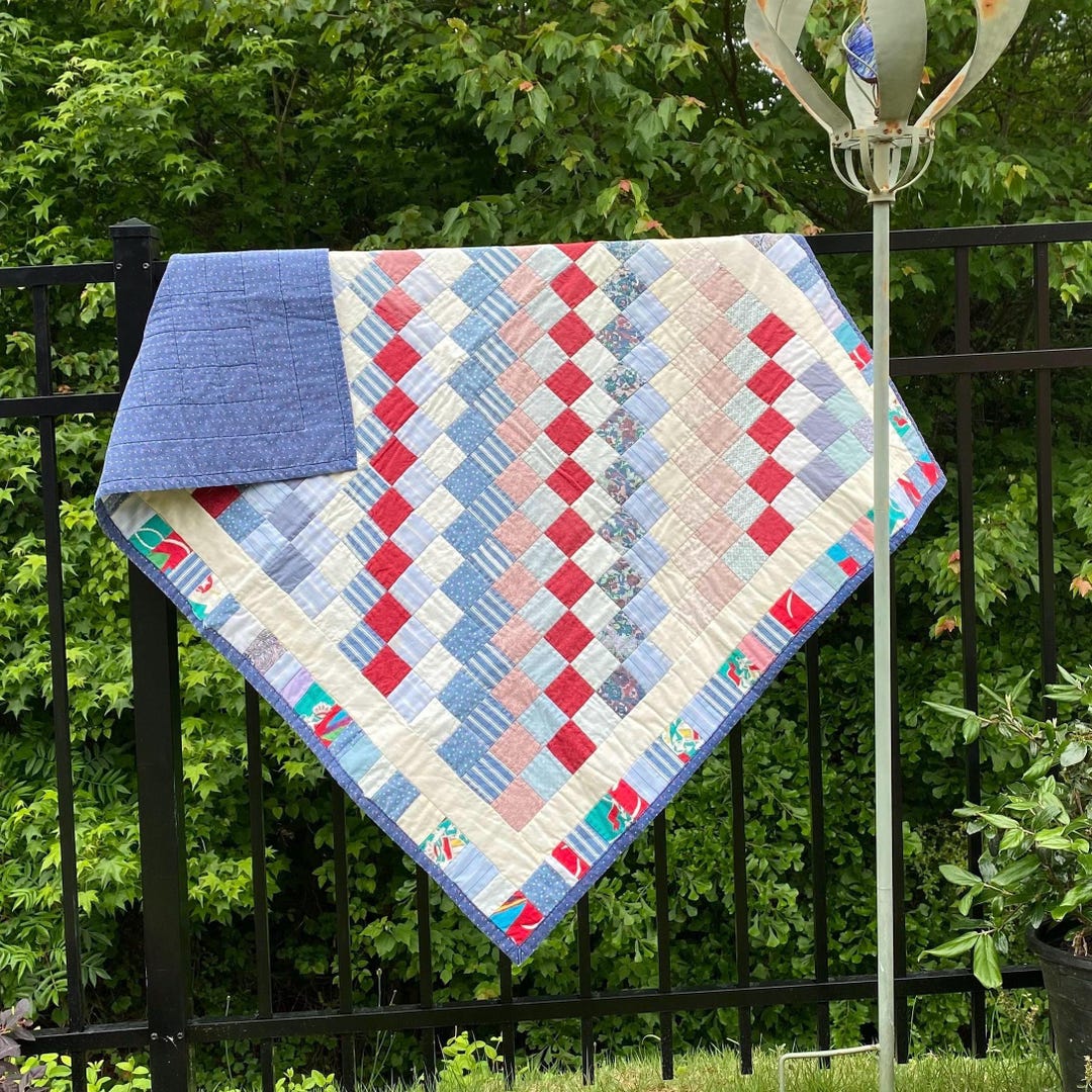 Vintage Patchwork Lap Quilt 39”x49” - Etsy