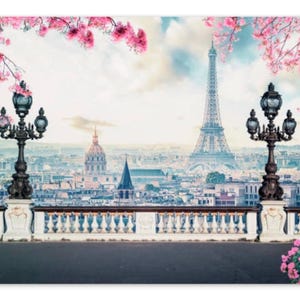Carte de voeux Paris romantique au printemps